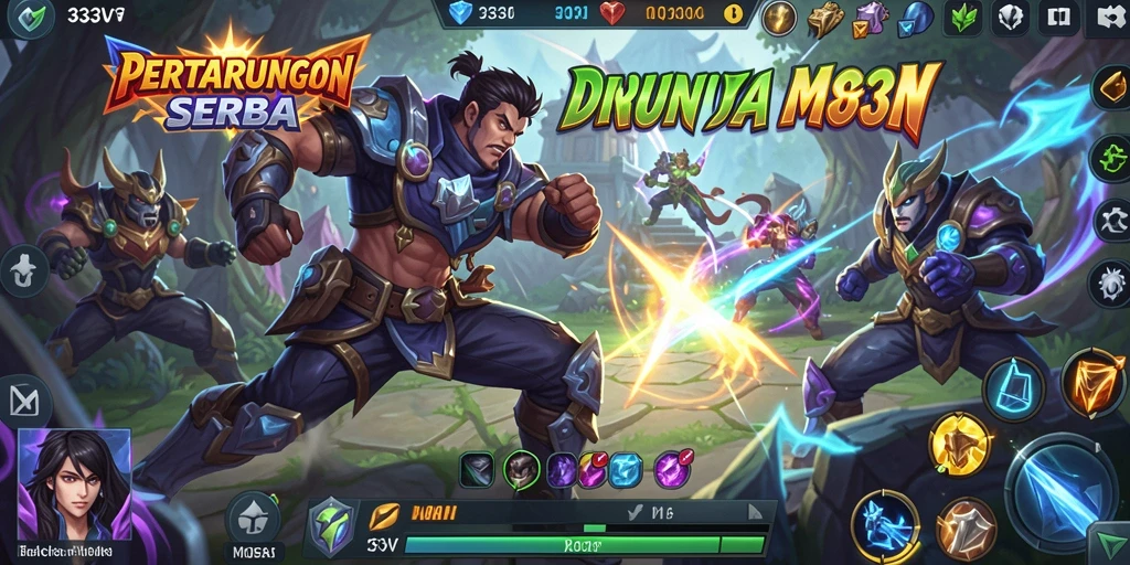 Tampilan menarik dari gameplay seru 333V dalam pertarungan tim.