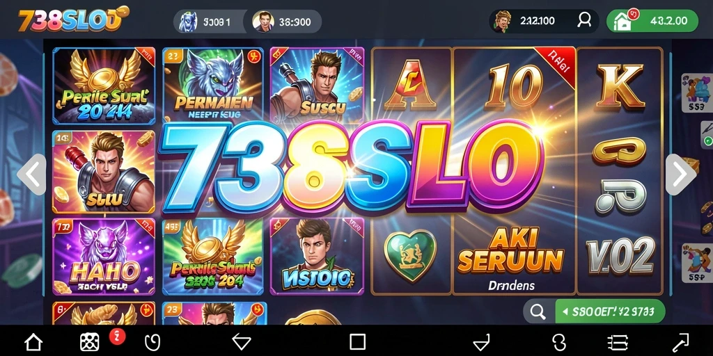 Tampilan gameplay seru dari 738SLOT dengan berbagai mesin slot.