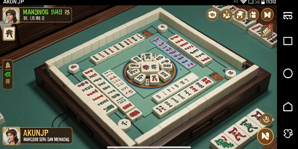 Tampilan gameplay seru AKUNJP dengan design ubin Mahjong.