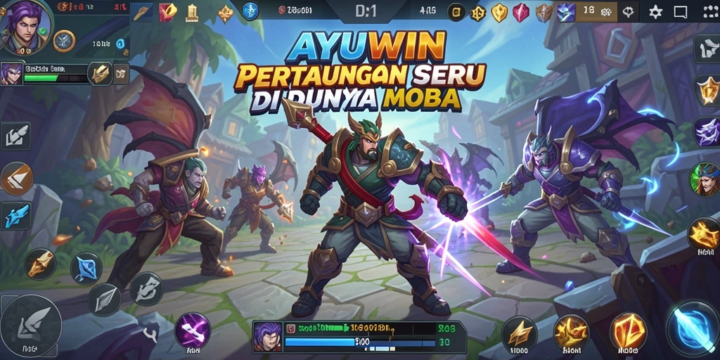 Gameplay seru AYUWIN dalam pertempuran MOBA yang mendebarkan.