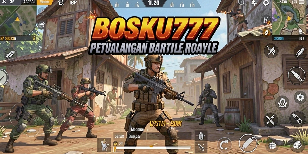 Tampilan gameplay <strong>BOSKU777</strong> di medan perang yang intens dan seru.