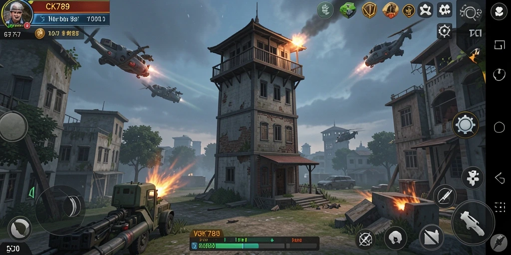 Tampilan aksi seru dalam game CK789 Tower Defense.