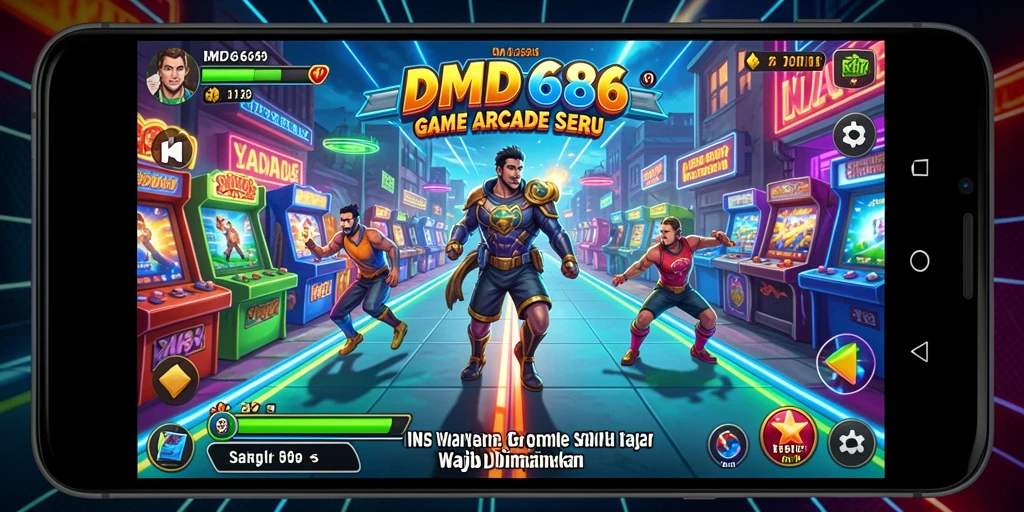 Tangkapan layar DMD686 menampilkan aksi mendebarkan dalam game Arcade.
