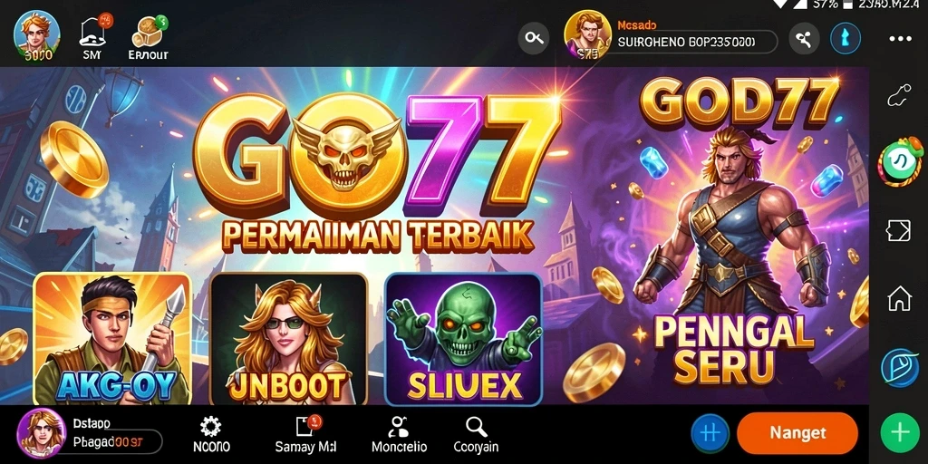 Tampilan slot GAME77 dengan gameplay yang seru dan grafis menakjubkan.
