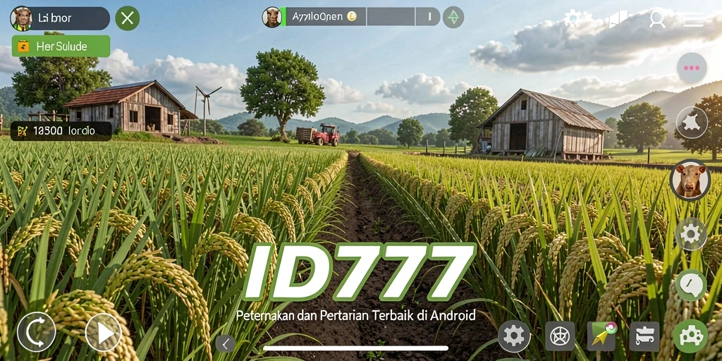 Screenshot ID777 menampilkan gameplay seru saat bertani dan merawat hewan.