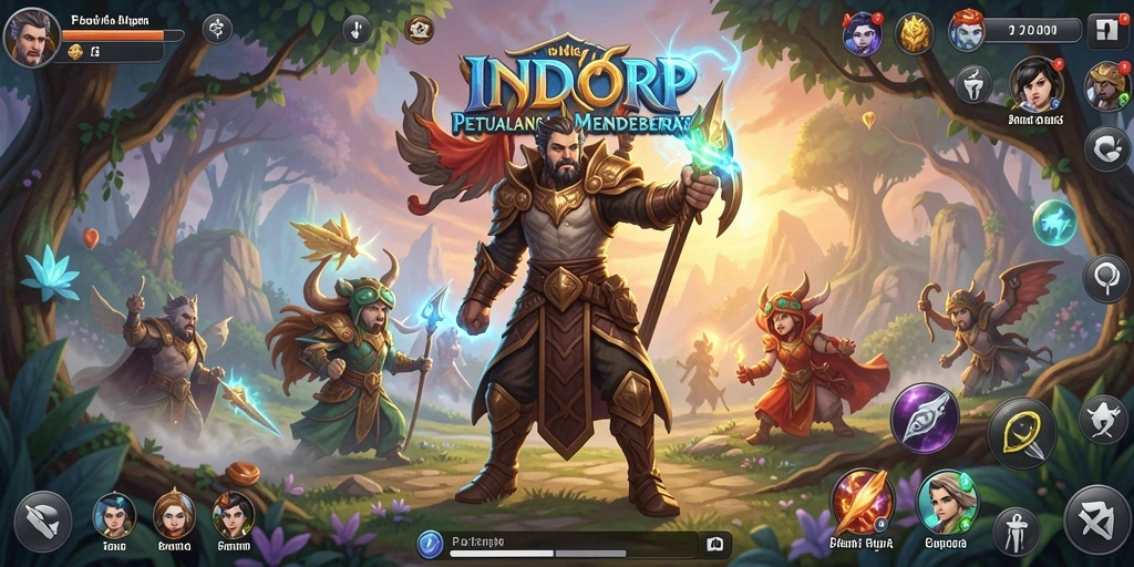 Gambar gameplay INDORP menunjukkan pertarungan seru antara karakter dan monster.