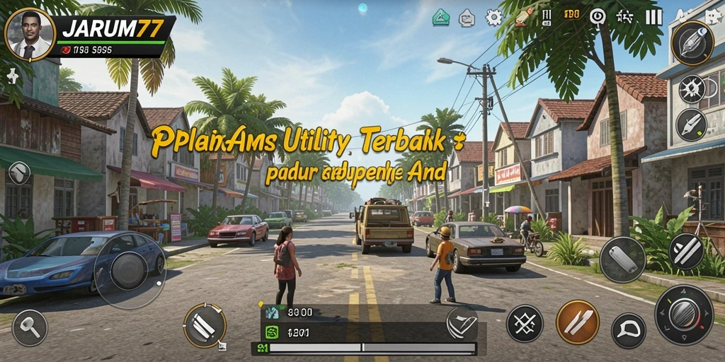 Tampilan utama JARUM77 dengan fitur-fitur utility yang lengkap.