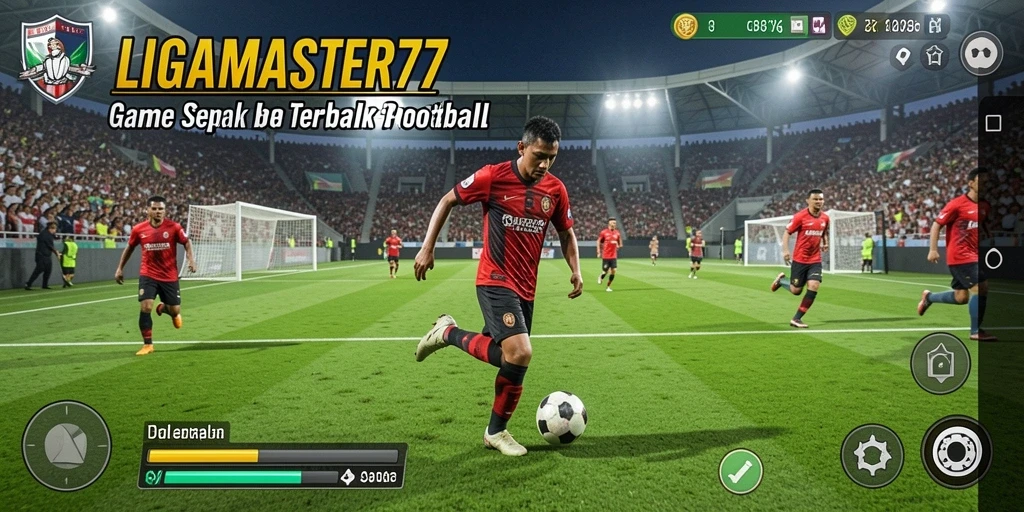 Tampilan menarik gameplay LIGAMASTER77 penuh aksi sepak bola.