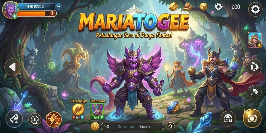Tampilan gameplay seru dari MARIATOGEL di dunia fantasi.