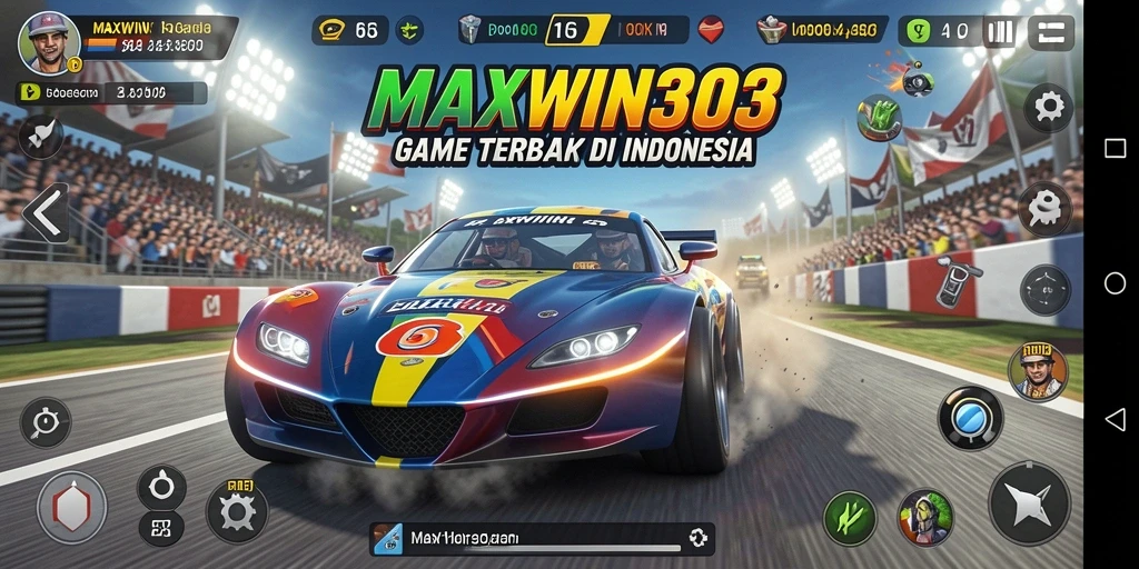 Screenshot gameplay MAXWIN303 menampilkan balapan yang mendebarkan dan realistis.