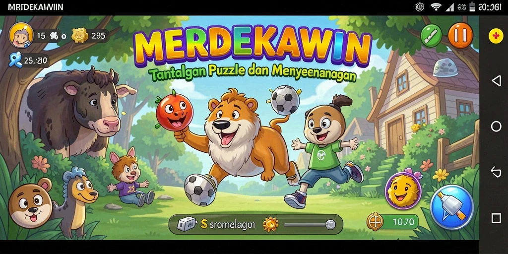 Tampilan gameplay MERDEKAWIN dengan tantangan Puzzle yang menarik.