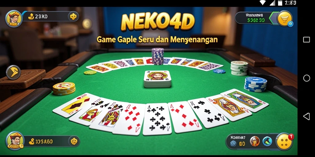 Tampilan menarik dari gameplay Gaple di NEKO4D.