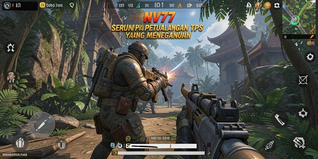 Screenshot NV77 menampilkan aksi seru dalam pertempuran TPS.