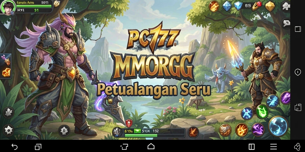 Tangkapan layar gameplay PC777 yang menggambarkan aksi seru dalam MMORPG.