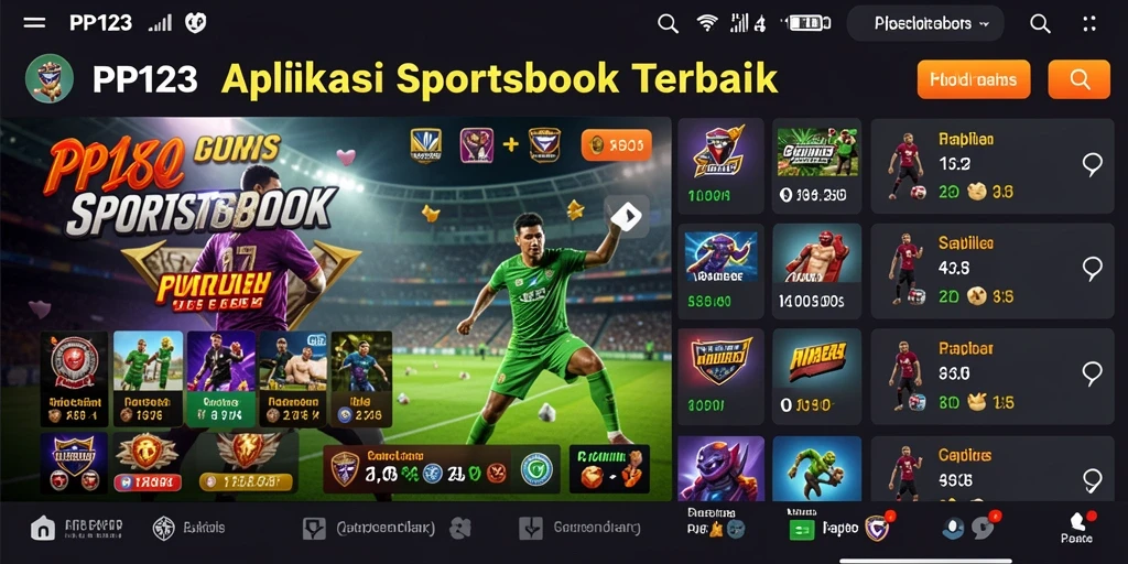 Tampilan utama PP123 menampilkan berbagai opsi taruhan olahraga.