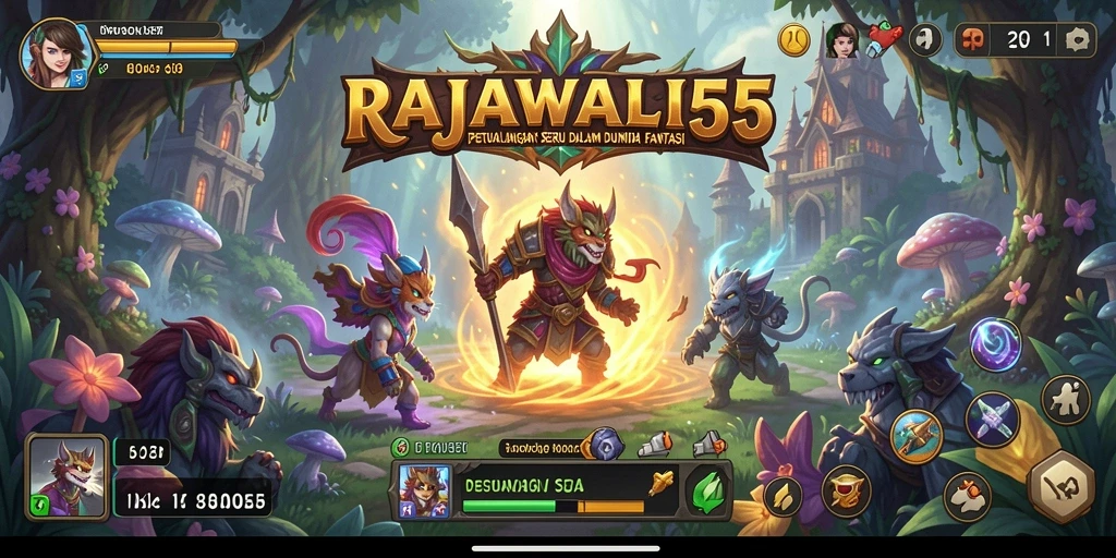Tangkapan layar gameplay <strong>RAJAWALI55</strong> menampilkan petualangan mendebarkan di dunia yang fantastis.