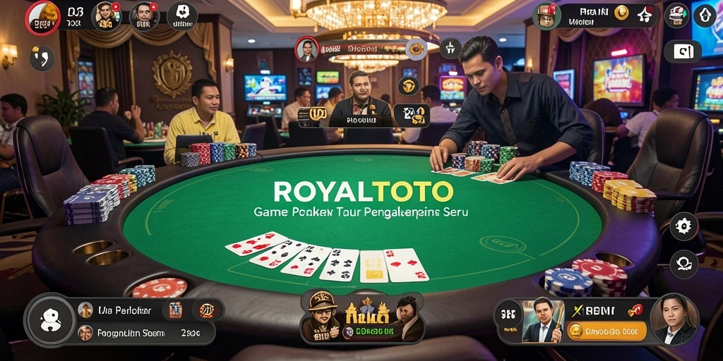 Screenshot utama ROYALTOTO menampilkan gameplay Poker yang seru.