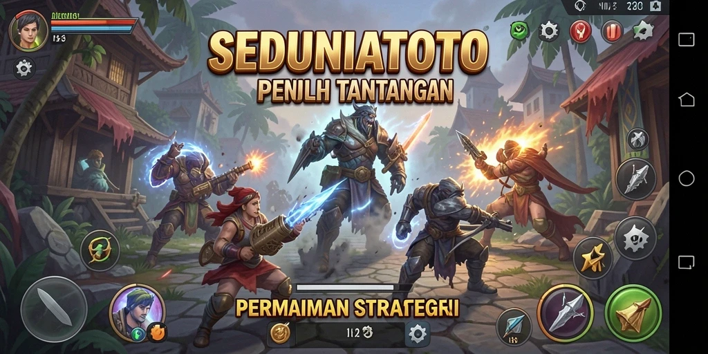 Tampilan gameplay SEDUNIATOTO yang penuh aksi dan strategi.