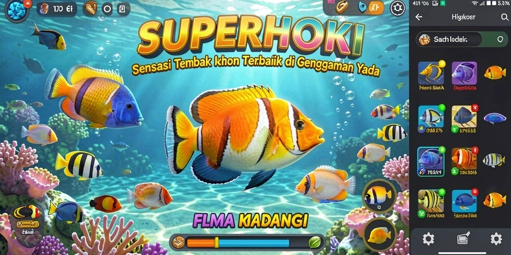 Gameplay seru saat menembak ikan di SUPERHOKI.